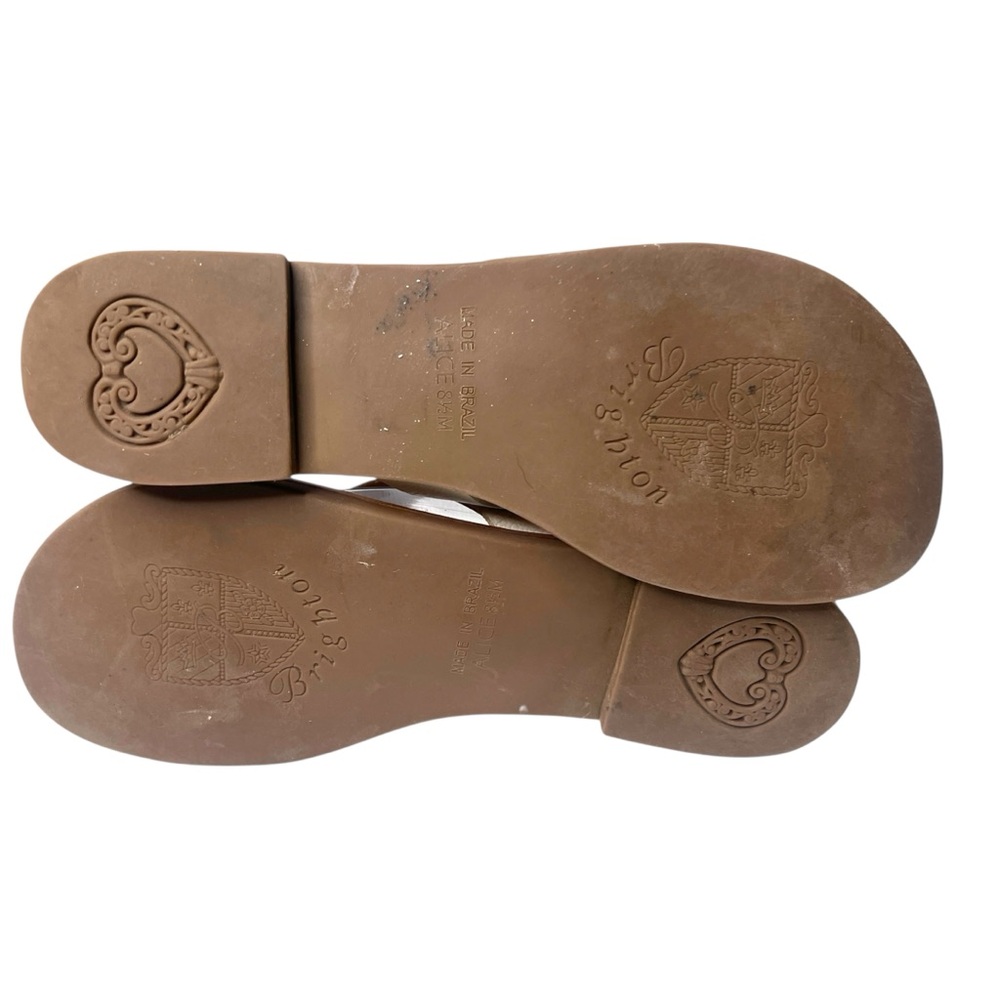 BRIGHTON Alice White Leather Sandals Silver‎ Medallion Size 8.5 - Picture 8 of 12